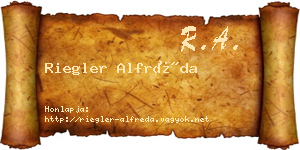 Riegler Alfréda névjegykártya